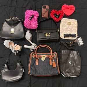 Handbags, Michael Kors, sunglasses, rose bears, silver jewelry, shoes